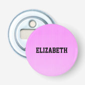 Witte stippen roze patroon button flesopener (Voorkant)