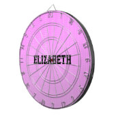 Witte stippen roze patroon dartbord (Voorkant Rechts)