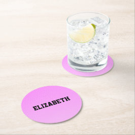 Witte stippen roze patroon ronde kartonnen onderzetter