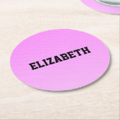 Witte stippen roze patroon ronde kartonnen onderzetter (Gebogen)