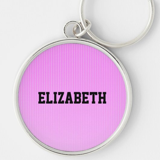 Witte stippen roze patroon sleutelhanger (Voorkant)