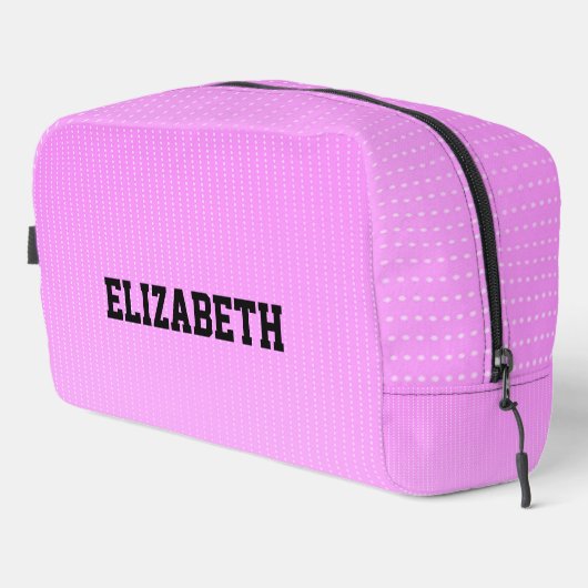 Witte stippen roze patroon toilettasje (Rechterhoek)