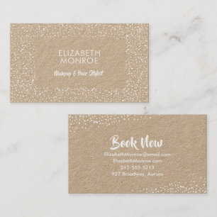 Witte Stippen Salon Makeup Hair Stylist Kraft Visitekaartje