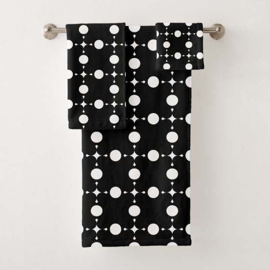 Witte stippen, stippen, Stippen, gestippeld Bad Handdoek (Insitu)