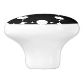 Witte stippen, stippen, Stippen, gestippeld Keramische Knop (Zijkant)