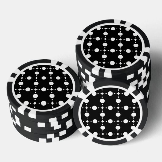 Witte stippen, stippen, Stippen, gestippeld Poker Chips (Opstapeling)