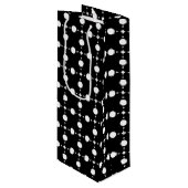 Witte stippen, stippen, Stippen, gestippeld Wijn Cadeautas (Voorkant Gekanteld)