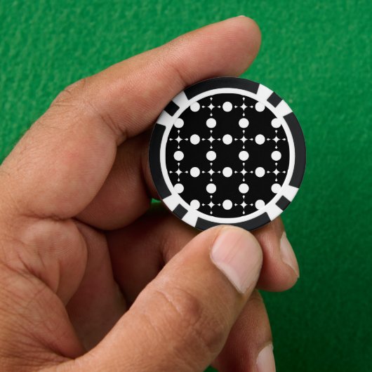 Witte Stippen, Stippenpatroon, Stippen, Gestippeld Poker Chips (Hand)