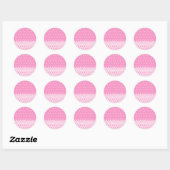 Witte stippen zacht roze achtergrondwitte kant ronde sticker (Vel)