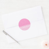 Witte stippen zacht roze achtergrondwitte kant ronde sticker (Envelop)