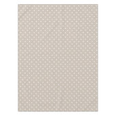Witte Stippenpatroon Op Beige Achtergrond Tafelkleed (Voorkant)