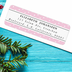 Witte Stippenpatroon Roze Chic Retouradres Etiket
