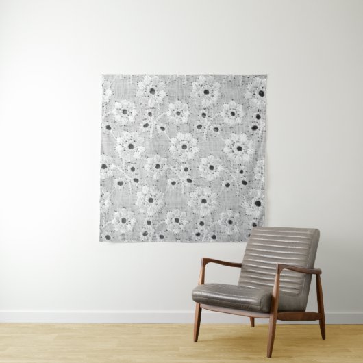 Witte stof fijne kant textuur met elegantie naad wandkleed (In situ)