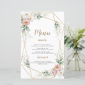 Witte Stof Rose Bloemige Gouden Groene Huwelijksme (Staand voorkant)