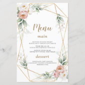 Witte Stof Rose Bloemige Gouden Groene Huwelijksme (Achterkant)