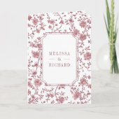 Witte Stof Rose Chinoiserie Crest QR Code Trouwen (Voorkant)