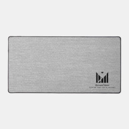 Witte Stof Textuur Elegant Monogram Logo Aangepast Bureaumat