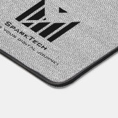 Witte Stoffentextuur Elegant Monogram Logo Custom Bureaumat (Hoek)