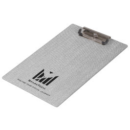 Witte Stoffentextuur Elegant Monogram Logo Custom Klembord