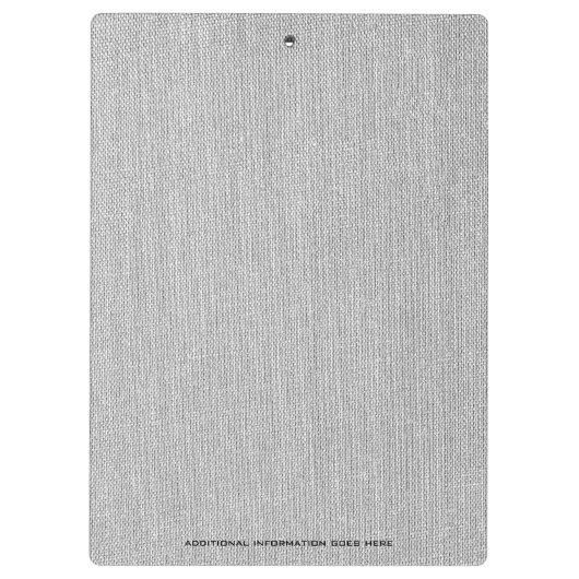 Witte Stoffentextuur Elegant Monogram Logo Custom Klembord (Achterkant)