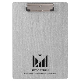 Witte Stoffentextuur Elegant Monogram Logo Custom Klembord