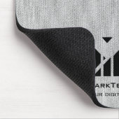 Witte Stoffentextuur Elegant Monogram Logo Custom Muismat (Hoek)