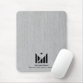 Witte Stoffentextuur Elegant Monogram Logo Custom Muismat (Met muis)