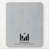 Witte Stoffentextuur Elegant Monogram Logo Custom Muismat (Voorkant)