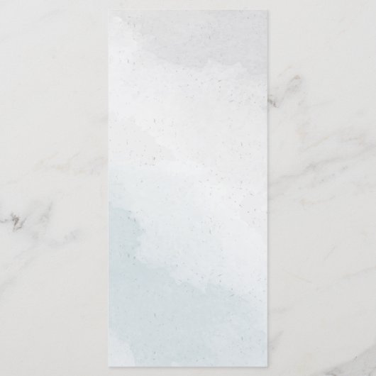 witte stoffige blauwe en marinebloemen groen menu (Achterkant)