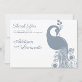 Witte stoffige blauwe koninklijke pauw elegant Bed Kaart (Voorkant)