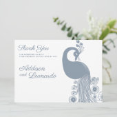 Witte stoffige blauwe koninklijke pauw elegant Bed Kaart (Staand voorkant)