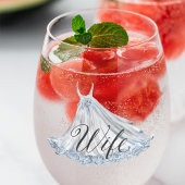 Witte Stoffige Blauwe Trouwjurk voor Vrouw Wijnglas Zonder Voet