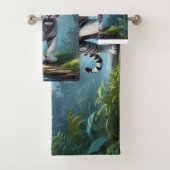 Witte Storm Tijger – Jungle Bliksem Fantasy Muis Bad Handdoek (Insitu)