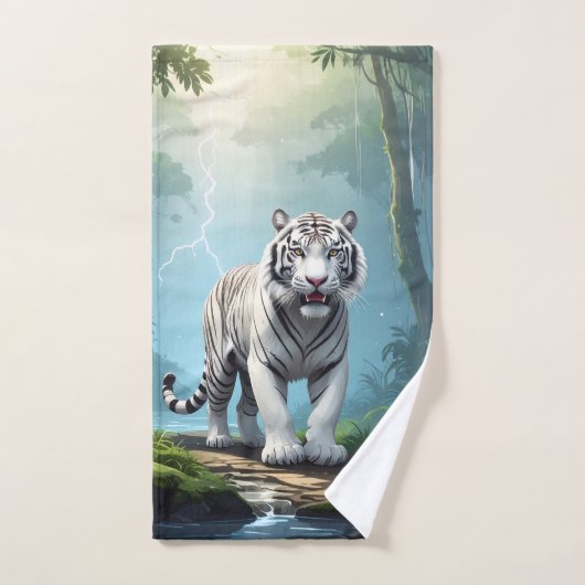 Witte Storm Tijger – Jungle Bliksem Fantasy Muis Bad Handdoek (Handdoek)