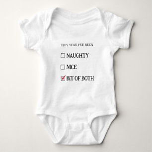 Witte Stoute Nice Lijst Grappige Cute Kerstmis Romper