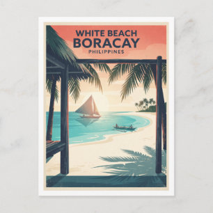 Witte strand, Boracay, Filipijnen Malay Souvenir Briefkaart