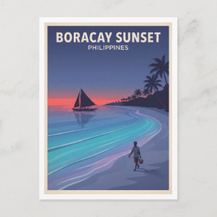 Witte strand, Boracay, Filipijnen Maleis Briefkaart