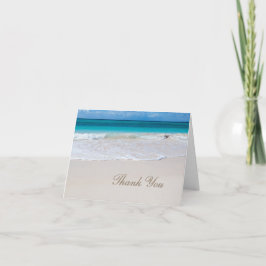 Witte Strand Bruiloft Bedankkaart