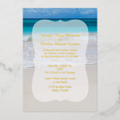 Witte strand bruiloft folie uitnodiging (Voorkant)