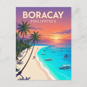 Witte strand Filipijnen Briefkaart