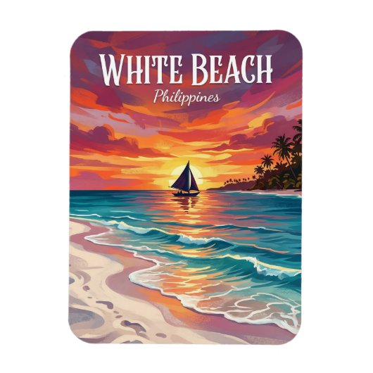 Witte Strand Filipijnen Magneet (Verticaal)