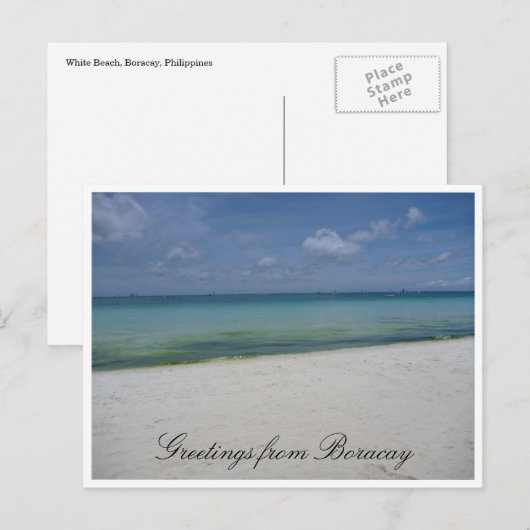 witte strand groeten briefkaart (Voorkant / Achterkant)