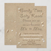 Witte Strand Sandy Toes Zoute Kisses Bruiloft Kaart (Voorkant / Achterkant)