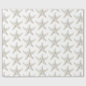 Witte Strand Witte Zeester Cadeaupapier (Vlak)