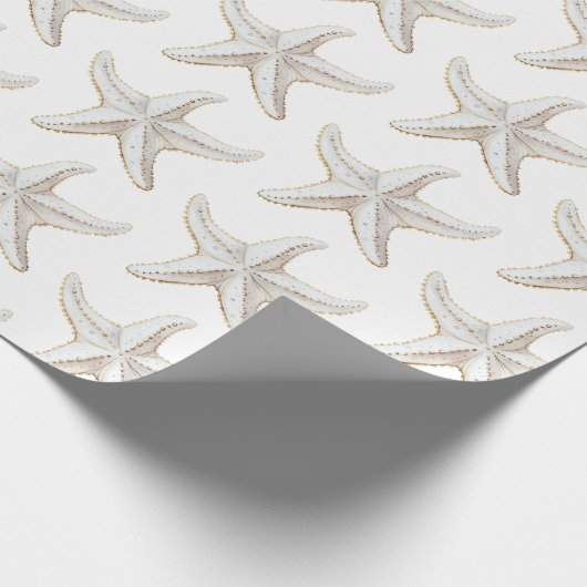 Witte Strand Witte Zeester Cadeaupapier (Hoek)