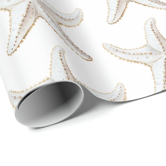 Witte Strand Witte Zeester Cadeaupapier (Rol Hoek)