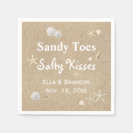 Witte Strand Zandige Tenen Zoute Kisses Bruiloft S Servet