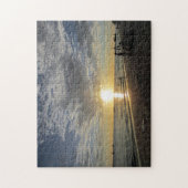 witte strand zonsondergang legpuzzel (Verticaal)