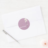 witte streep op stippen klassieke ronde sticker (Envelop)