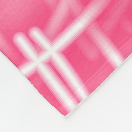 Witte streken op roze fleece deken (Hoek)